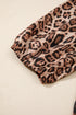Leopard Print Bow Tie Puff Sleeve Western Blouse
