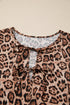 Leopard Print Bow Tie Puff Sleeve Western Blouse
