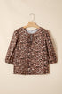 Leopard Print Bow Tie Puff Sleeve Western Blouse