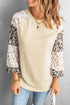 Leopard Print Bubble Sleeve Top