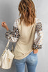 Leopard Print Bubble Sleeve Top