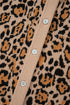 Leopard Print Button Front Long Sleeve Knit Cardigan