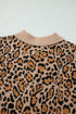 Leopard Print Button Front Long Sleeve Knit Cardigan