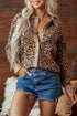 Leopard Print Button Front Long Sleeve Knit Cardigan