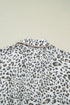 Leopard Print Button Front Short Puff Sleeve Midi Dress
