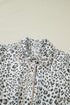 Leopard Print Button Front Short Puff Sleeve Midi Dress