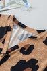Leopard Print Buttoned V Neck Folded Sleeve Shirt
