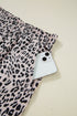 Leopard Print Collared Half Zip Ruffle Sleeve Short Set