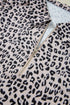 Leopard Print Collared Half Zip Ruffle Sleeve Short Set