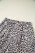 Leopard Print Collared Half Zip Ruffle Sleeve Short Set