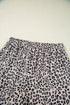 Leopard Print Collared Half Zip Ruffle Sleeve Short Set