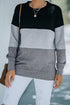 Leopard Print Color Block Drop Shoulder Pullover Sweatshirt