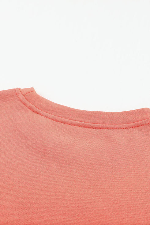 Leopard Print Color Block Drop Shoulder Pullover Sweatshirt