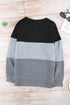Leopard Print Color Block Drop Shoulder Pullover Sweatshirt