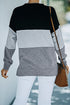 Leopard Print Color Block Drop Shoulder Pullover Sweatshirt