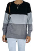 Leopard Print Color Block Drop Shoulder Pullover Sweatshirt