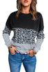 Leopard Print Color Block Drop Shoulder Pullover Sweatshirt