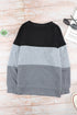 Leopard Print Color Block Drop Shoulder Pullover Sweatshirt