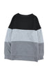 Leopard Print Color Block Drop Shoulder Pullover Sweatshirt