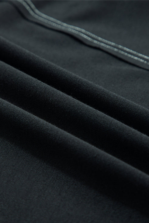 Leopard Print Color Block Quarter Zip Contrast Stitch Pullover Hoodie