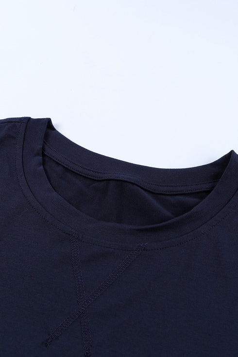 Leopard Print Color Block Short Sleeve T-Shirt