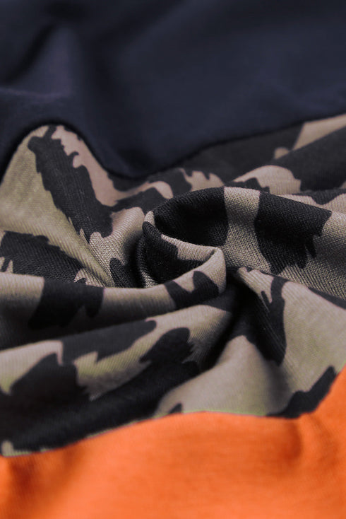 Leopard Print Color Block Short Sleeve T-Shirt