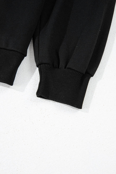 Leopard Print Colorblock Raglan Sleeve Sweatshirt