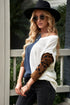 Leopard Print Contrast Color V Neck Sweater