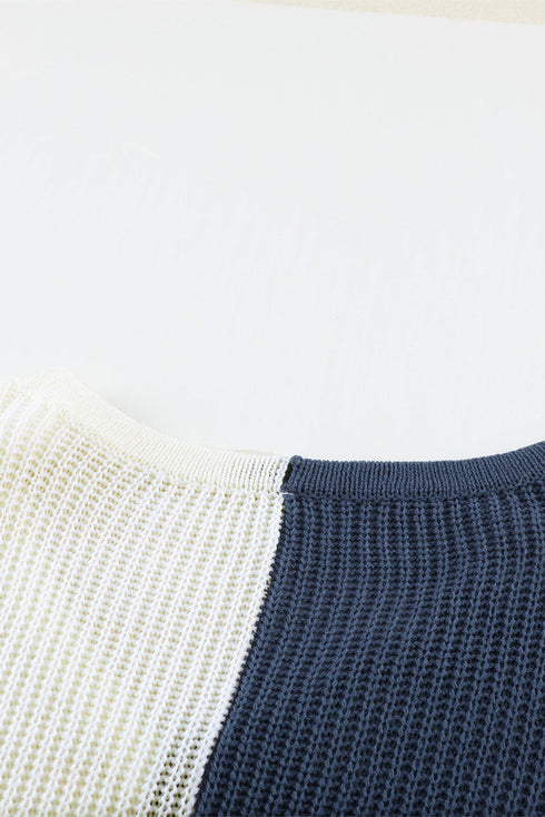 Leopard Print Contrast Color V Neck Sweater