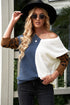 Leopard Print Contrast Color V Neck Sweater