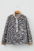Leopard Print Contrast Cuff Button Down Woven Shirt