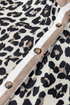 Leopard Print Contrast Cuff Button Down Woven Shirt