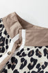 Leopard Print Contrast Cuff Button Down Woven Shirt
