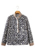 Leopard Print Contrast Cuff Button Down Woven Shirt