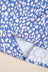 Leopard Print Contrast Ruffle Trim Puff Sleeve Blouse