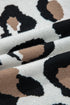 Leopard Print Contrast Sleeve V Neck Knit Sweater