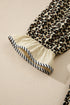 Leopard Print Contrast Trim Bracelet Sleeve Mini Dress