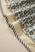 Leopard Print Contrast Trim Bracelet Sleeve Mini Dress