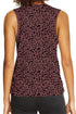 Leopard Print Contrast Trim Crew Neck Sleeveless Tank Top