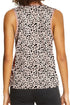 Leopard Print Contrast Trim Crew Neck Sleeveless Tank Top