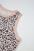 Leopard Print Contrast Trim Crew Neck Sleeveless Tank Top