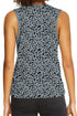 Leopard Print Contrast Trim Crew Neck Sleeveless Tank Top