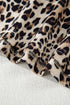 Leopard Print Contrast Trim Long Sleeve Knit Top