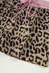 Leopard Print Contrast Trim Pullover Drawstring Short Sets