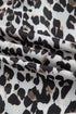 Leopard Print Contrast Trim Split Neck Long Sleeve Top
