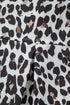 Leopard Print Contrast Trim Split Neck Long Sleeve Top