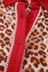 Leopard Print Contrast Trim Western Matching Pant Set