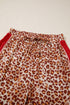 Leopard Print Contrast Trim Western Matching Pant Set