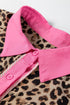 Leopard Print Contrast Trim Western Matching Pant Set