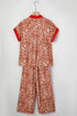 Leopard Print Contrast Trim Western Matching Pant Set